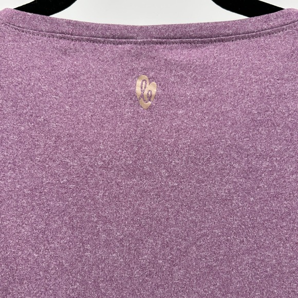 Ellie Heathered Purple Twist Front Long Sleeve Active Crop Top Med Athletic Yoga - Picture 6 of 7